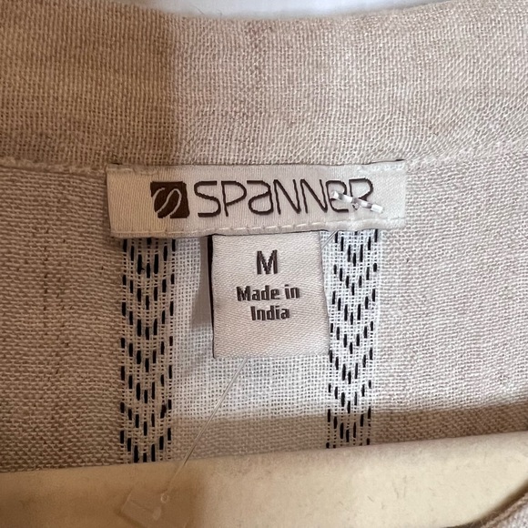 NWOT SPANNER Linen Blend Sleeveless Button Front Midi Dress. Size Medium - Picture 8 of 9